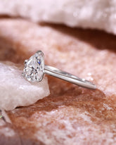 JULIET Pear Shape Moissanite Engagement Ring Minimalist Solitaire Promise Ring